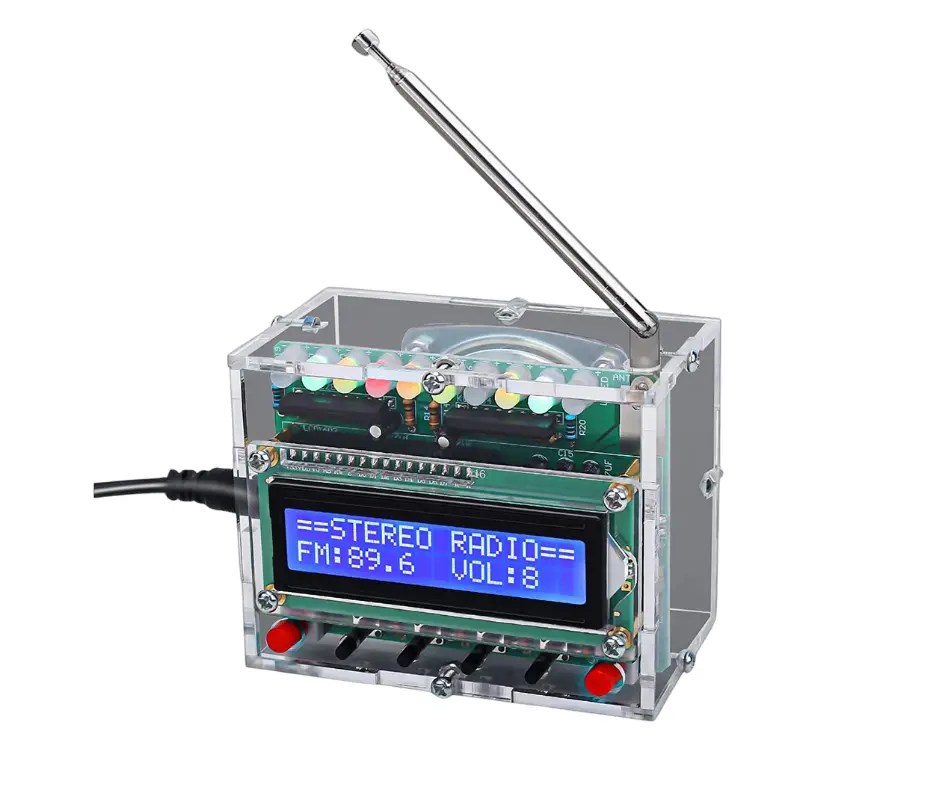 FM Radio Kit Soldering Project Crystal Radio Kit with LEDs Circuit